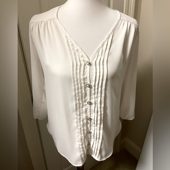 White 3/4 sleeve Blouse - Picture 1 of 1